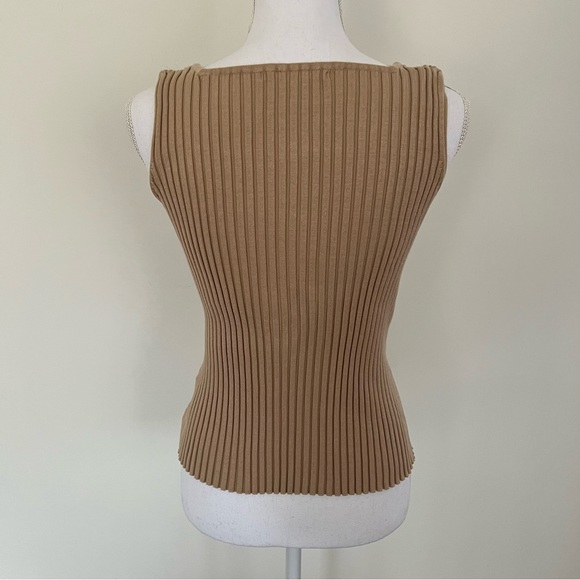 Vintage Bellidini tan ribbed Y2K knit tank - Size M - Picture 4 of 7